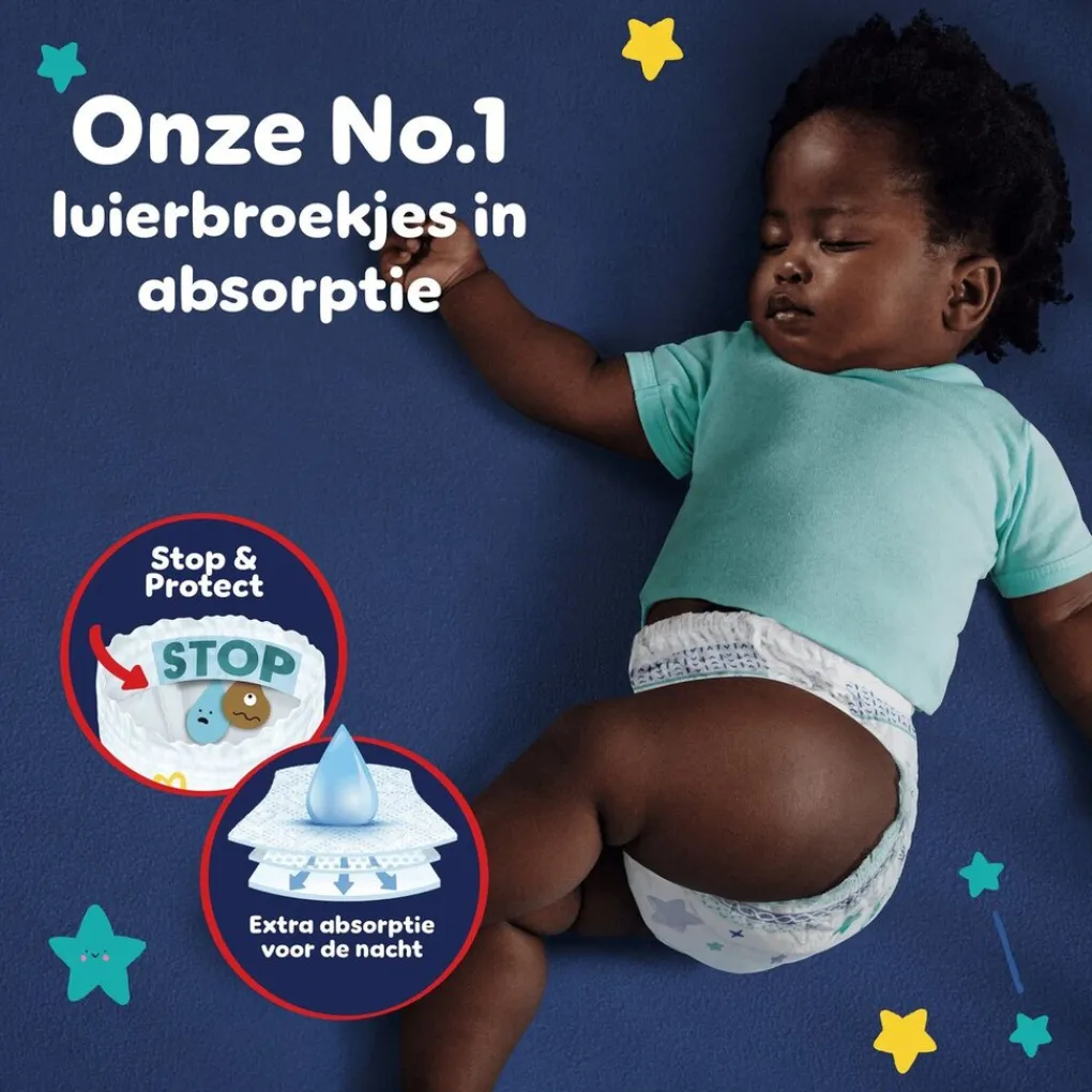 Pampers Pyjamabroekjes>Night Pants Maat 5 Luierbroekjes