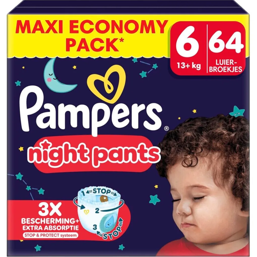 Pampers Pyjamabroekjes|Luierbroekjes Maat 6>Night Pants Maat 6 Luierbroekjes