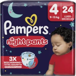 Pampers Pyjamabroekjes|Luierbroekjes Maat 4>Night Pants Maat 4 Luierbroekjes