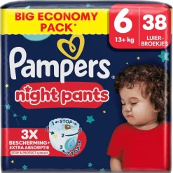 Pampers Pyjamabroekjes>Night Pants Maat 6 Luierbroekjes