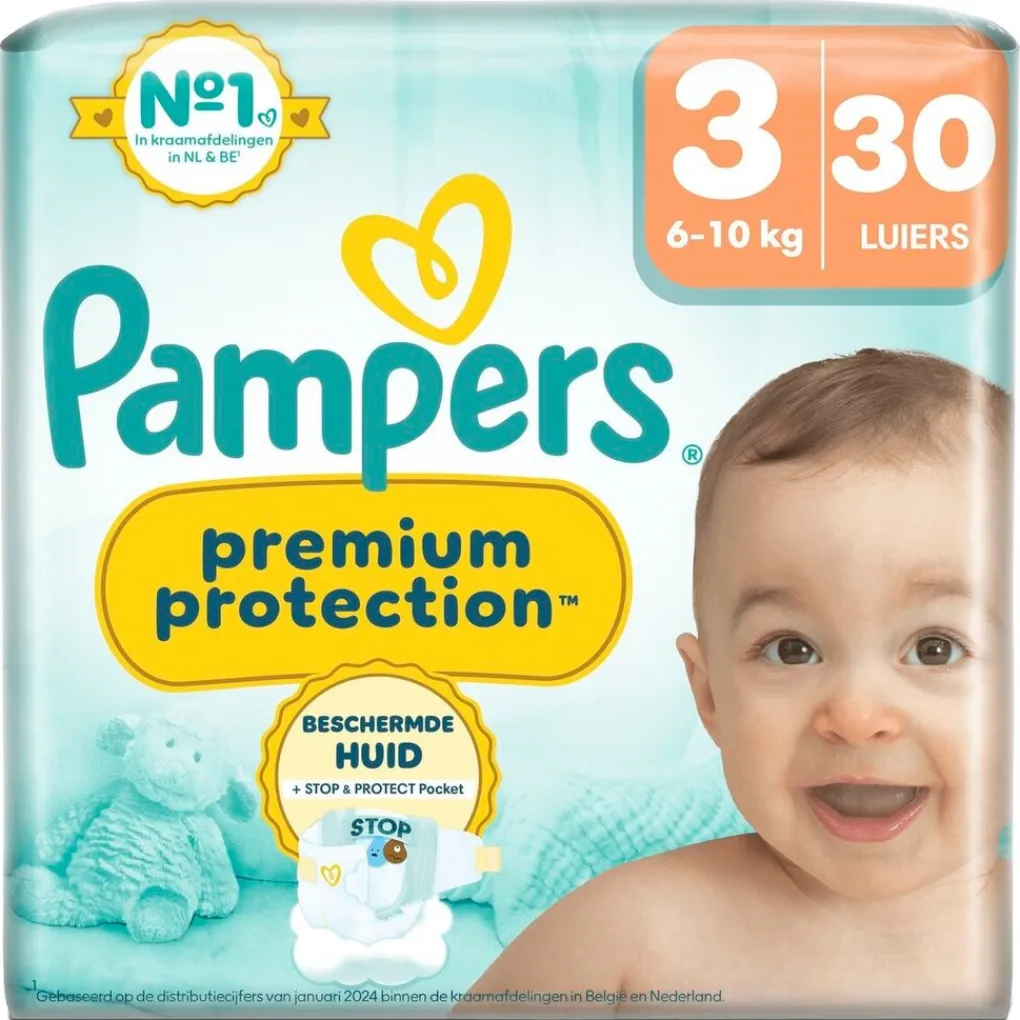 Pampers Luiers Maat 3>Premium Protection Maat 3 Luiers