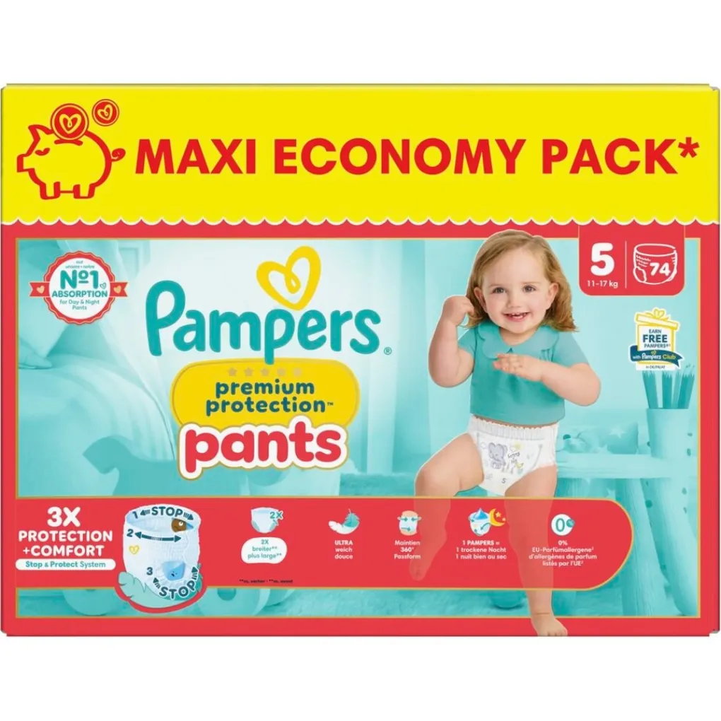 Pampers Luierbroekjes Maat 5>Premium Protection Pants Maat 5 Luierbroekjes