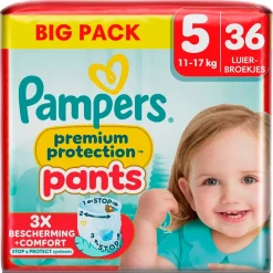 Pampers Luierbroekjes Maat 5>Premium Protection Pants Maat 5 Luierbroekjes