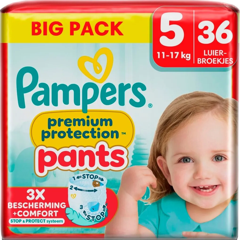 Pampers Luierbroekjes Maat 5>Premium Protection Pants Maat 5 Luierbroekjes