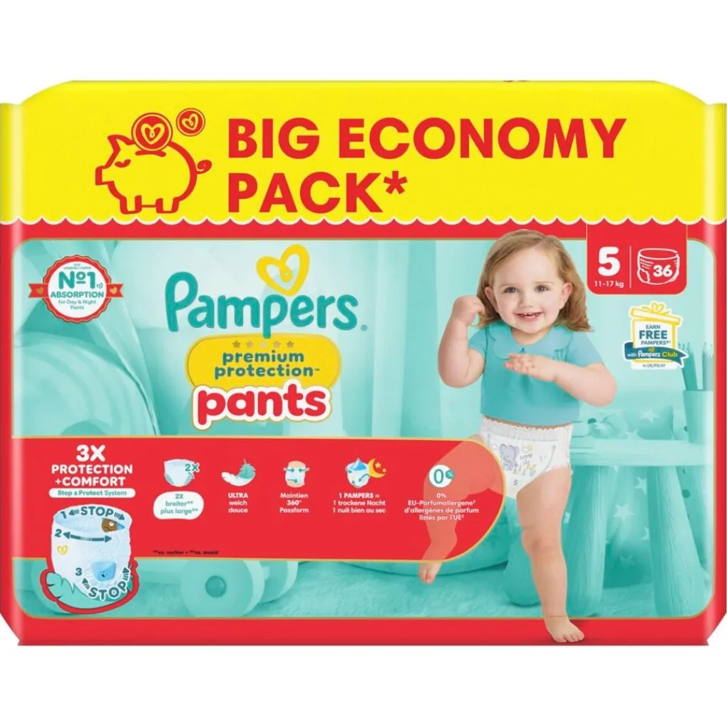 Pampers Luierbroekjes Maat 5>Premium Protection Pants Maat 5 Luierbroekjes