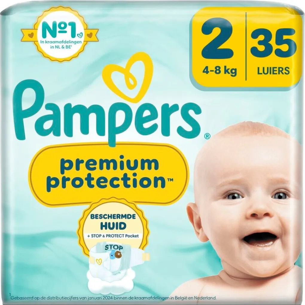 Pampers Luiers Maat 2>Premium Protection Maat 2 Luiers