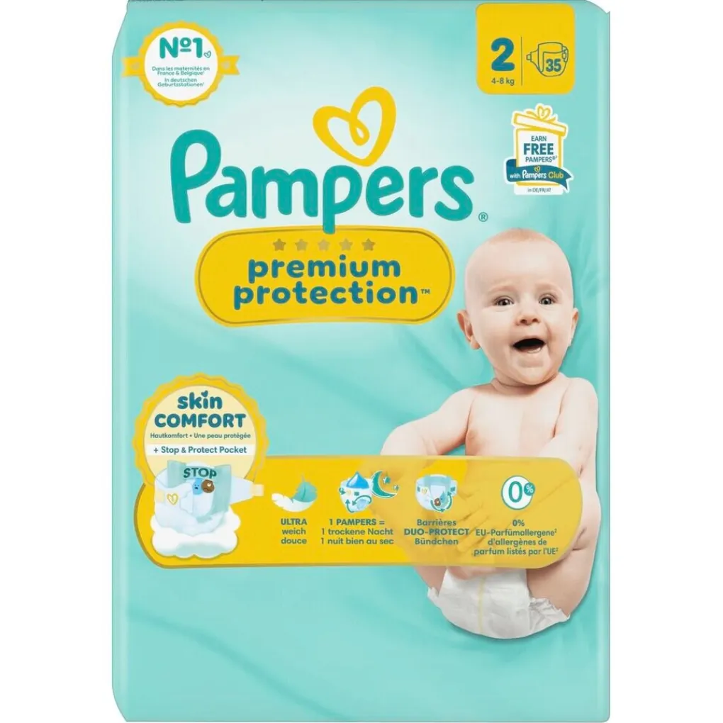 Pampers Luiers Maat 2>Premium Protection Maat 2 Luiers