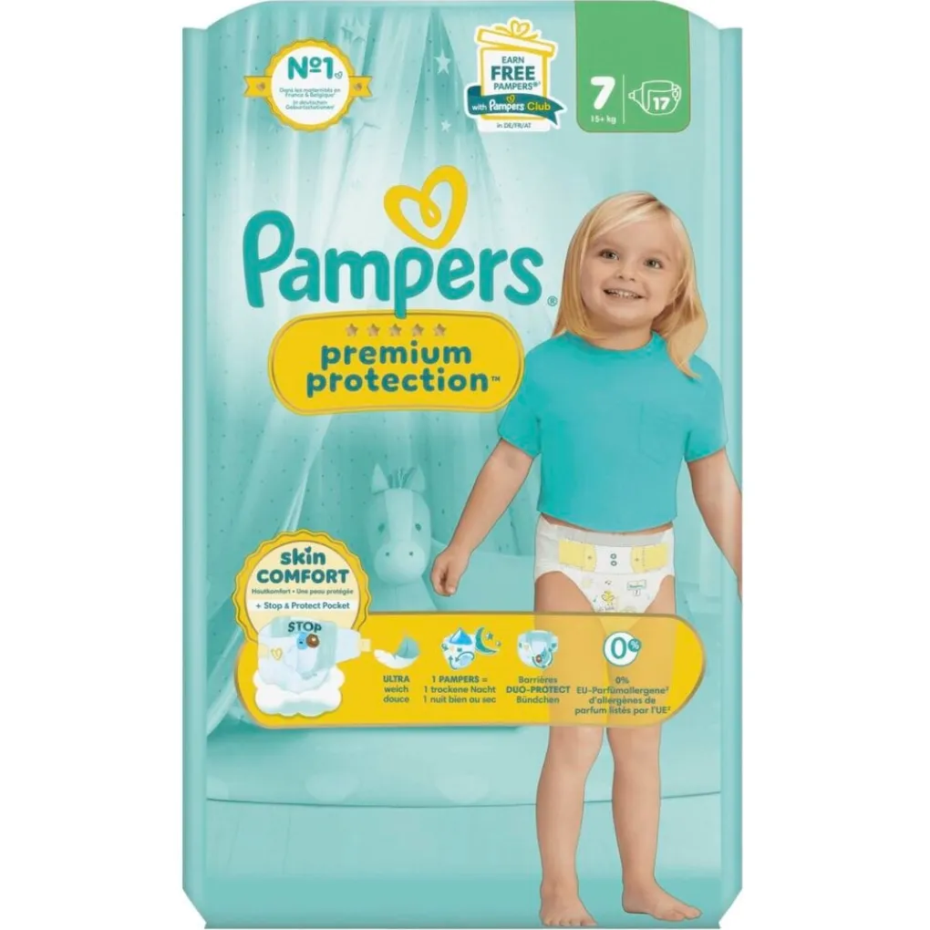 Pampers Luiers Maat 7>Premium Protection Maat 7 Luiers