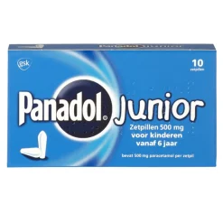Panadol Pijn>Junior 500 mg Zetpillen voor Kinderen vanaf 6 Jaar