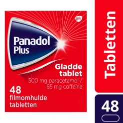 Panadol Pijn>Plus 500mg/65mg Paracetamol en Coffëine Gladde Tabletten