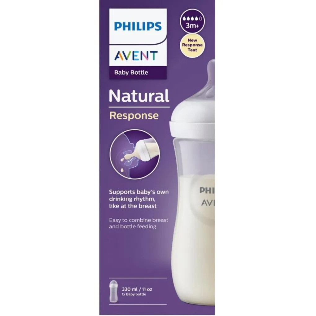 Philips Avent Babyflesjes>Natural Response SCY906/01 Babyfles met Natuurlijke Zuigreflex Flesspeen