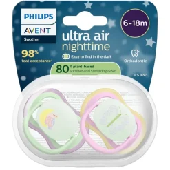 Philips Avent Fopspenen>Soother Ultra Air 6-18M SCF376/29 Nighttime Fopspeen