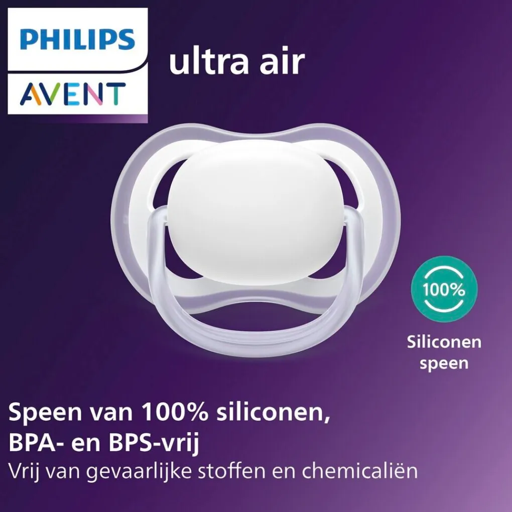 Philips Avent Fopspenen>Soother Ultra Air 6-18M SCF376/29 Nighttime Fopspeen
