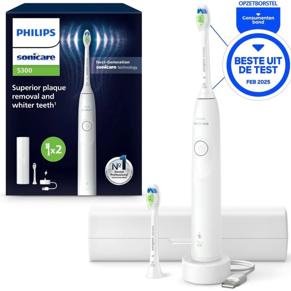 Philips Tandenstokers|Tandenborstels>Sonicare 5300 Series HX7108/03 Elektrische Tandenborstel