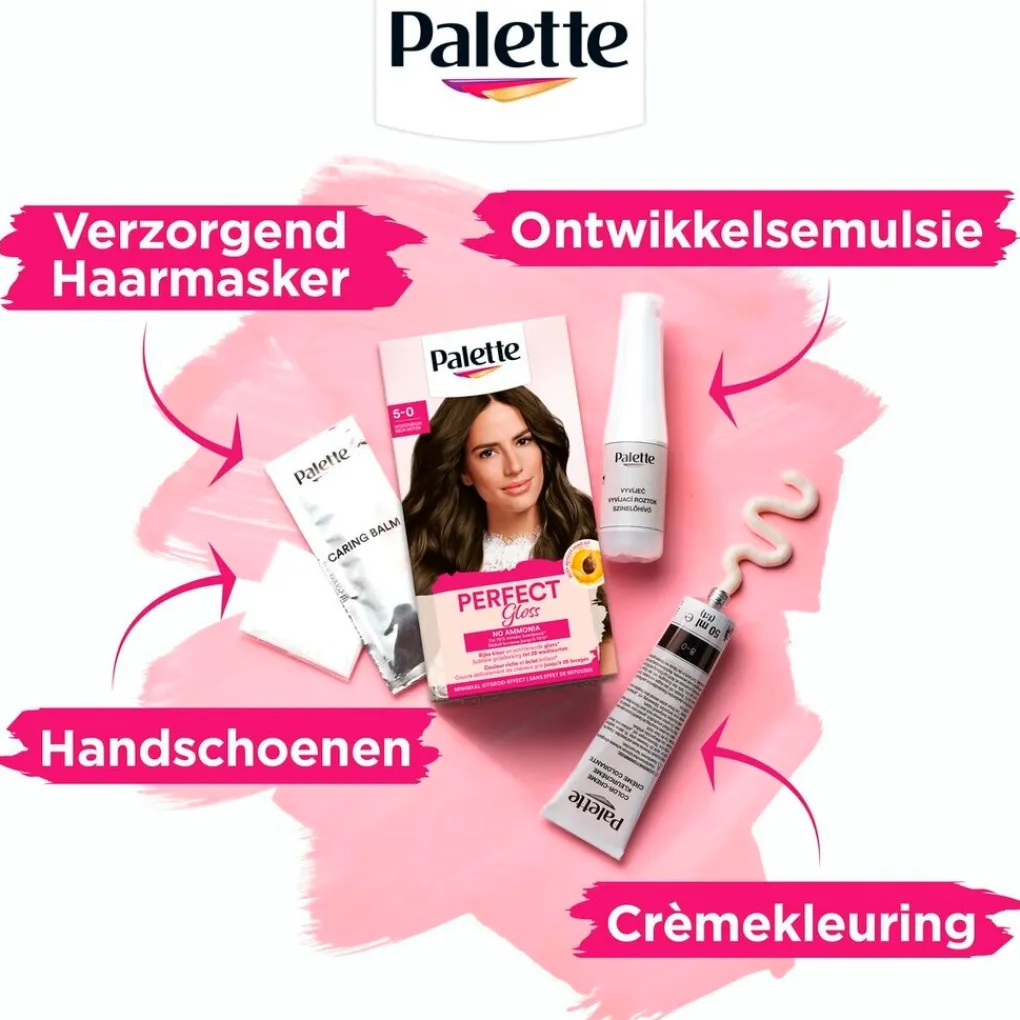 Poly Palette Haarverf>Perfect Gloss 5-0 Middenbruin Haarkleuring