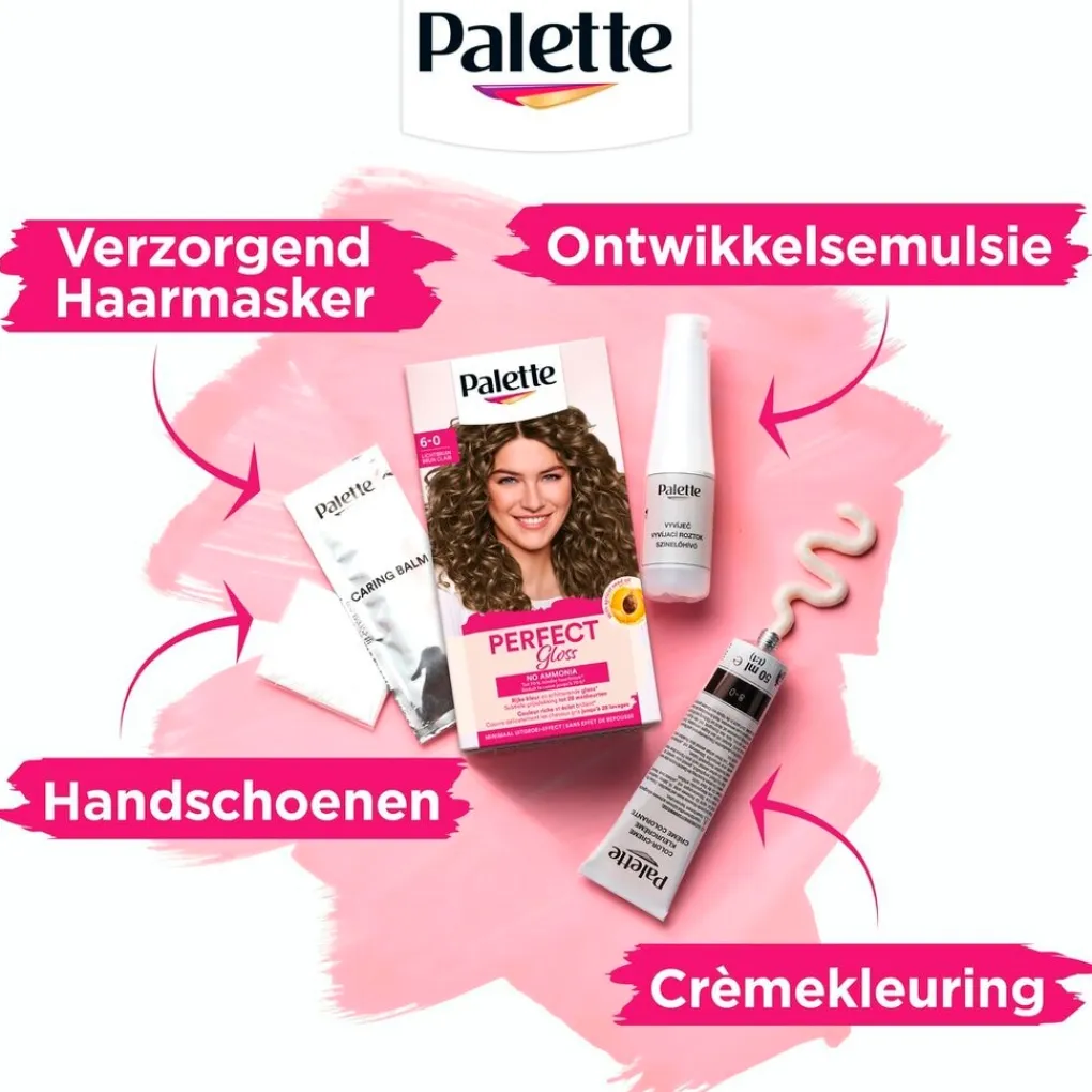 Poly Palette Haarverf>Perfect Gloss 6-0 Lichtbruin Haarkleuring