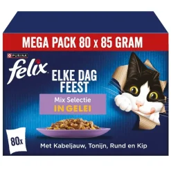 Felix Diervoeding>Purina Elke Dag Feest Mix Selectie in Gelei Kattenvoer