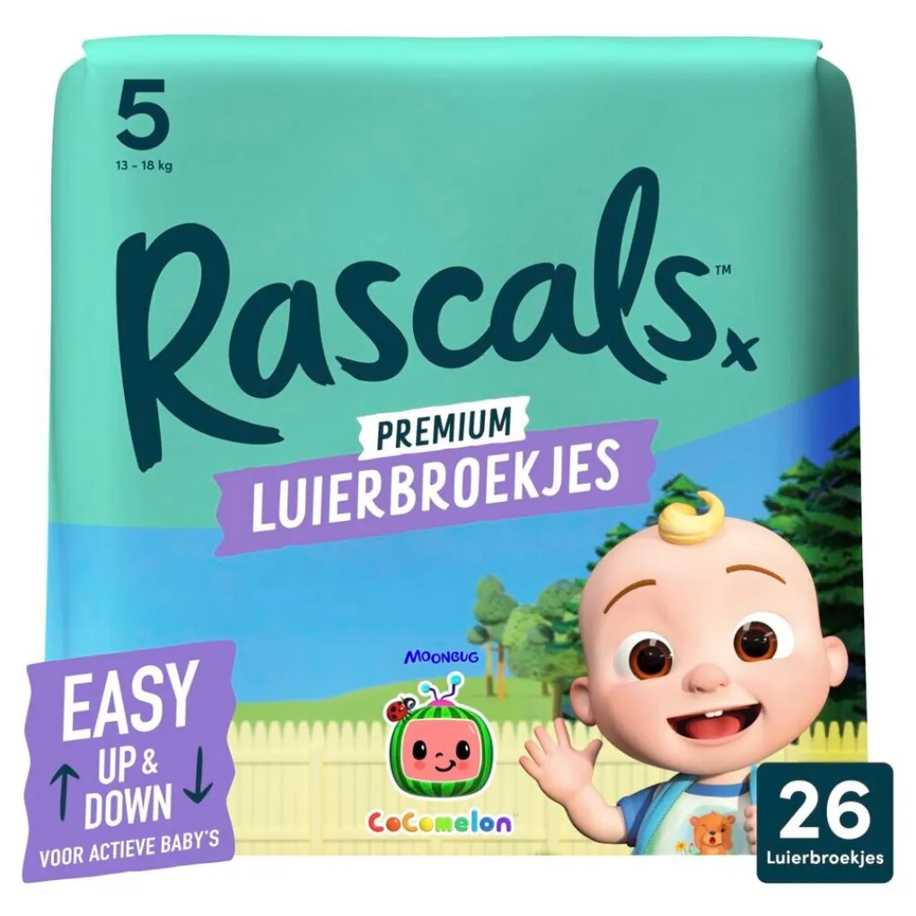 Rascal + Friends Luierbroekjes Maat 5>Rascals Maat 5 Cocomelon Luierbroekjes