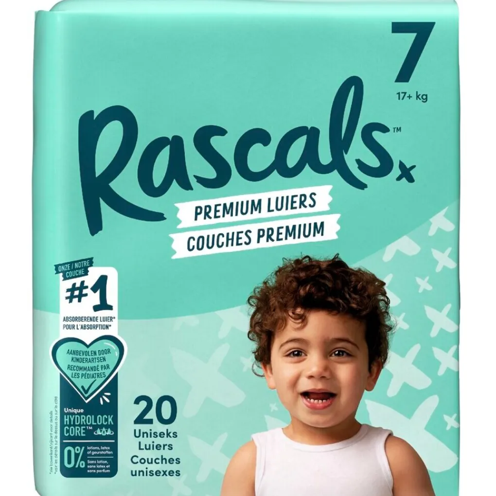 Rascal + Friends Luiers Maat 7>Rascals Maat 7 Premium Luiers