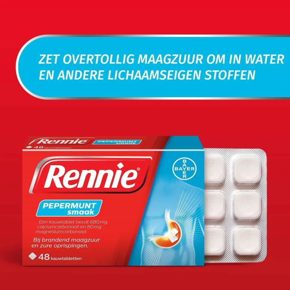 Rennie Maag- En Of Darm>Pepermunt Kauwtabletten