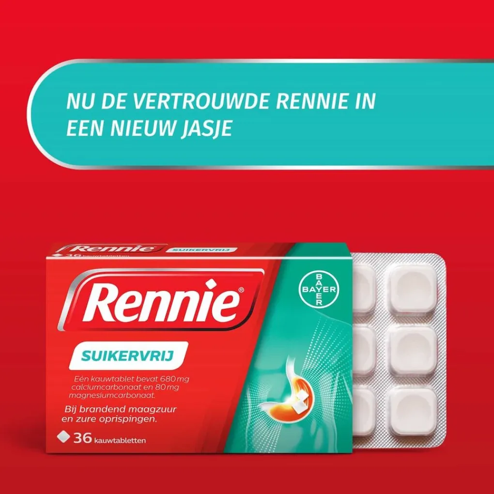 Rennie Maag- En Of Darm>Suikervrij Kauwtabletten