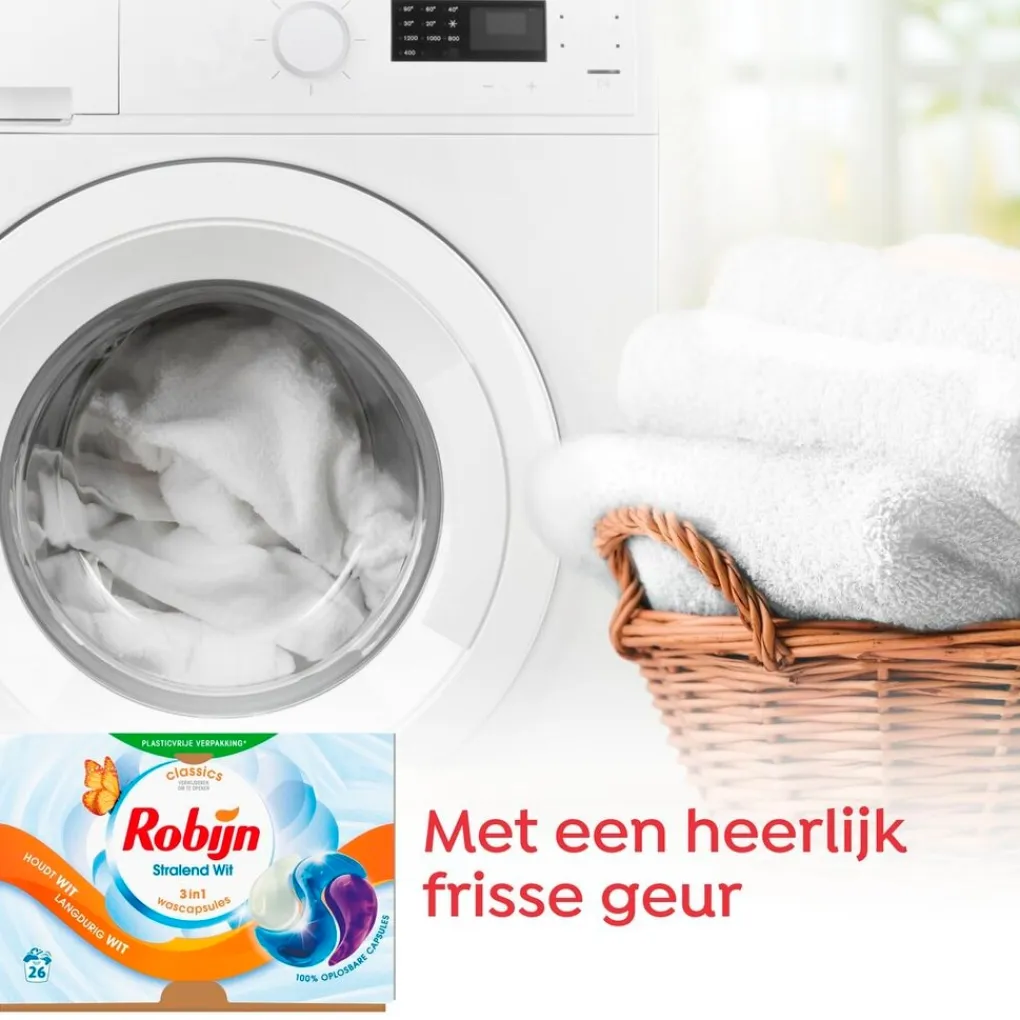 Robijn Wasmiddel>Stralend Wit 3-in-1 Wasmiddelcapsules