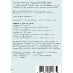 Roter Pijn>Paracetamol Junior 250mg Smelttabletten