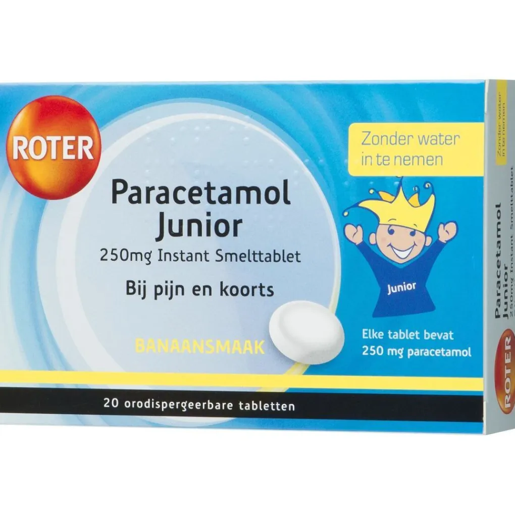 Roter Pijn>Paracetamol Junior 250mg Smelttabletten