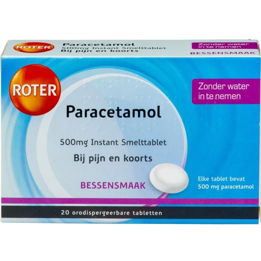 Roter Pijn>Paracetamol 500mg Smelttabletten