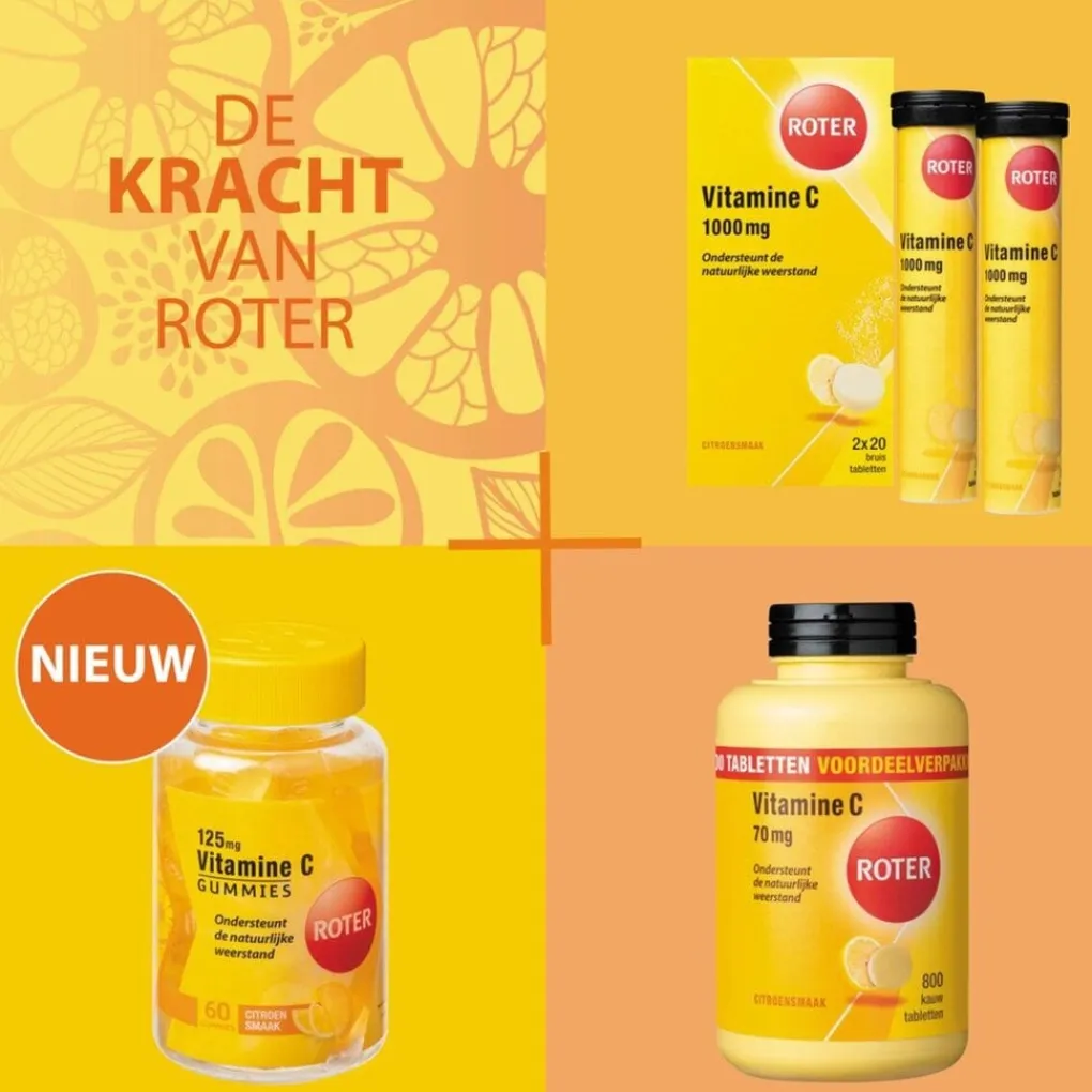 Roter Vitamines|Weerstand En Of Energie>Vitamine C 1000 mg Citroen Bruistabletten