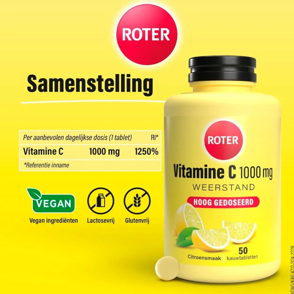 Roter Weerstand En Of Energie|Vitamines>Vitamine C 1000 mg Sterk Kauwtabletten