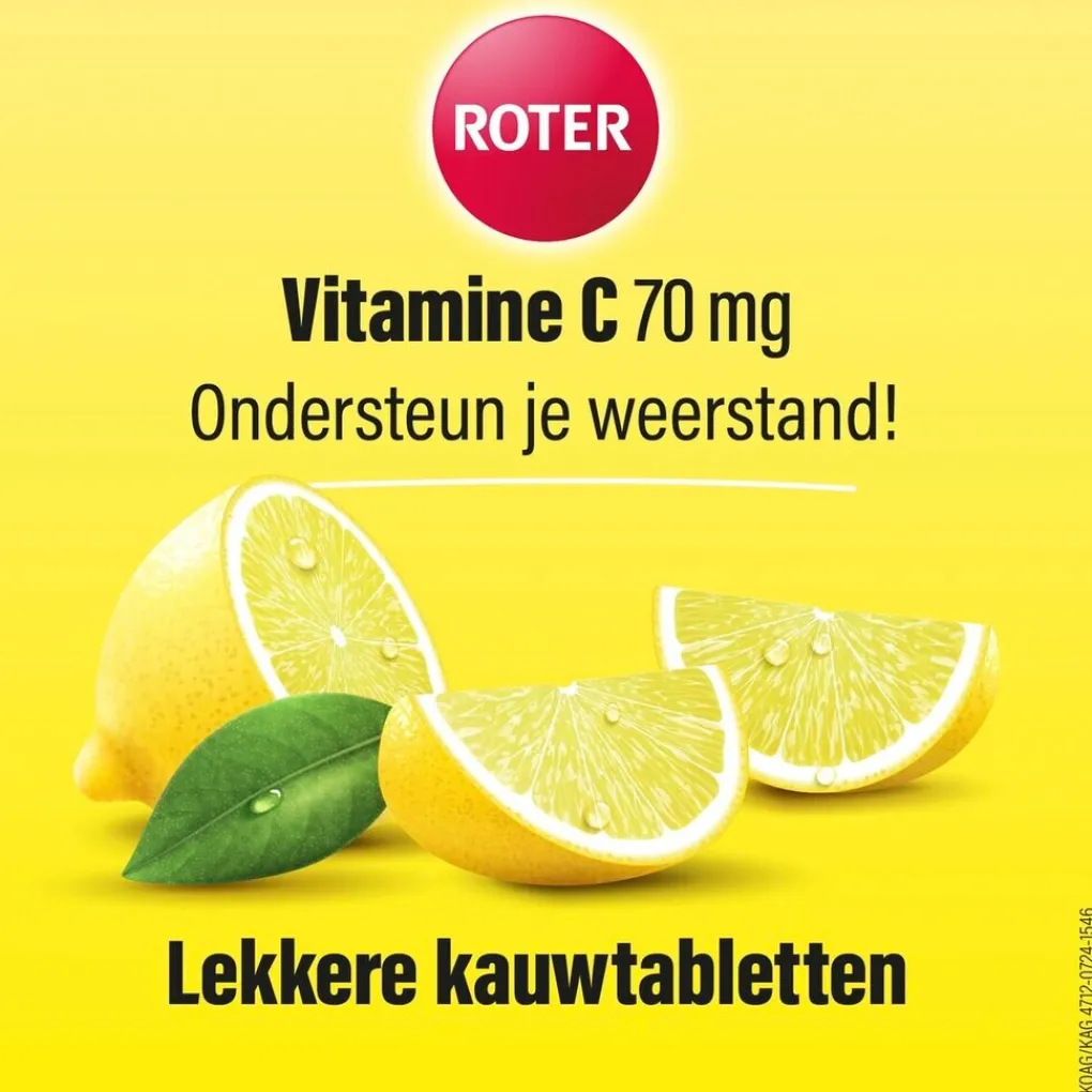 Roter Vitamines|Weerstand En Of Energie>Vitamine C 70mg Citroen Kauwtabletten