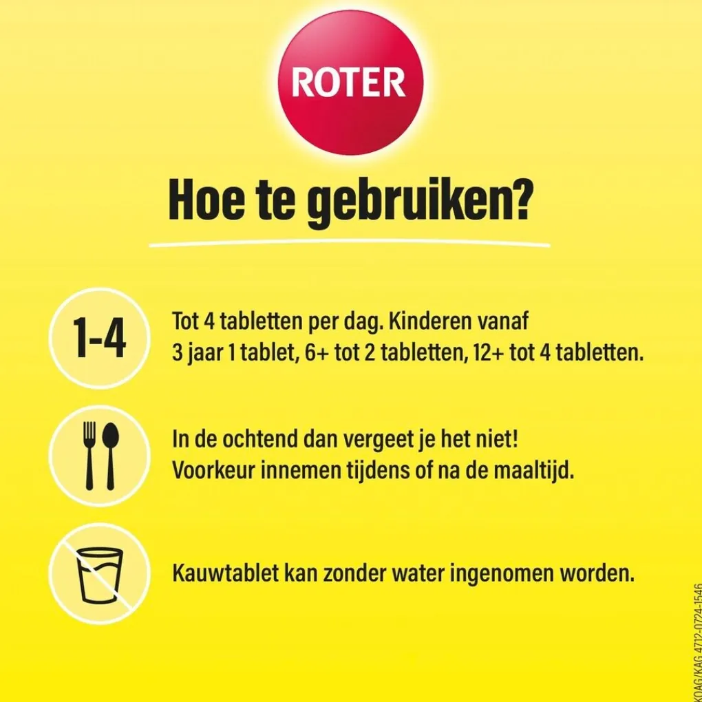 Roter Vitamines|Weerstand En Of Energie>Vitamine C 70mg Citroen Kauwtabletten