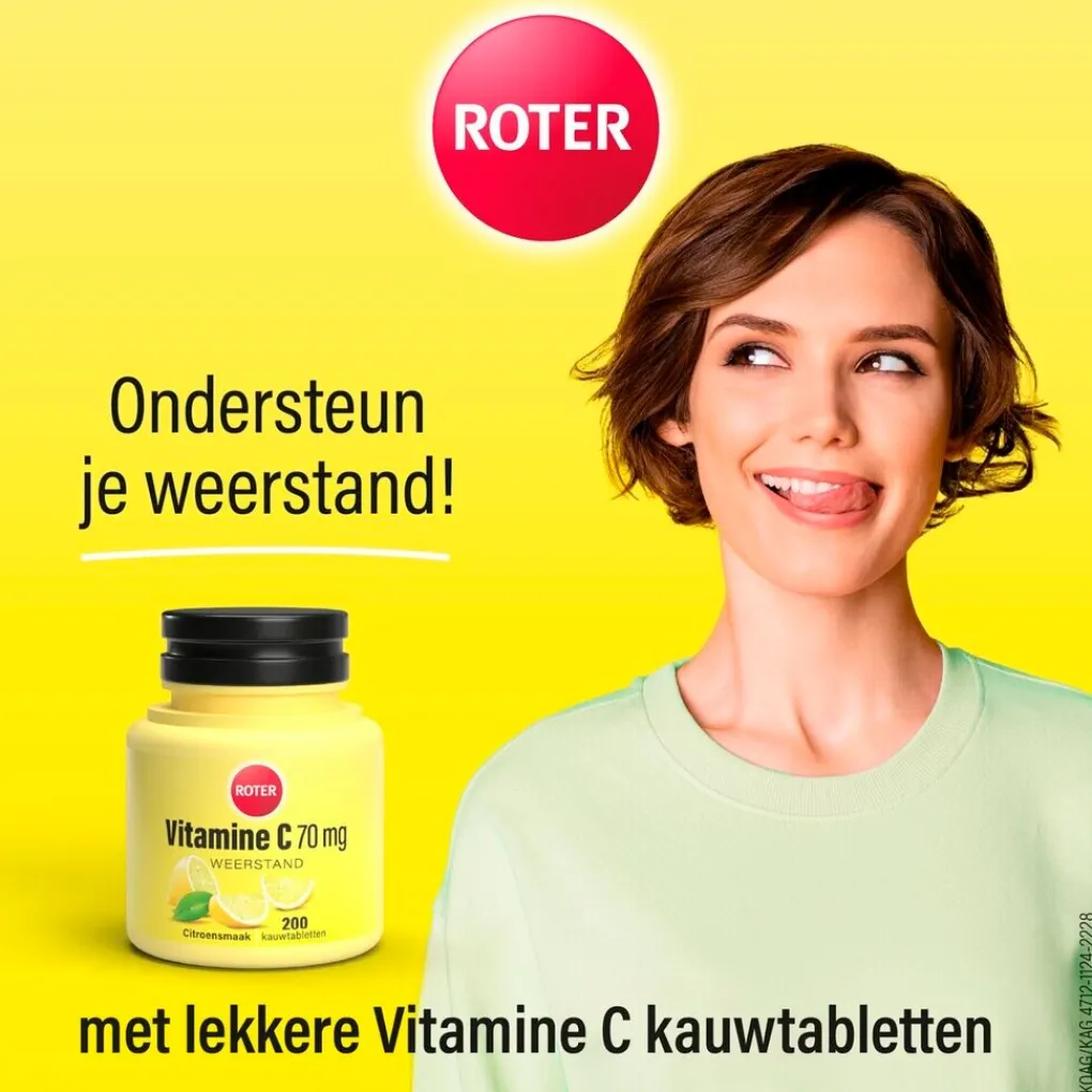 Roter Vitamines|Weerstand En Of Energie>Vitamine C 70mg Citroen Kauwtabletten