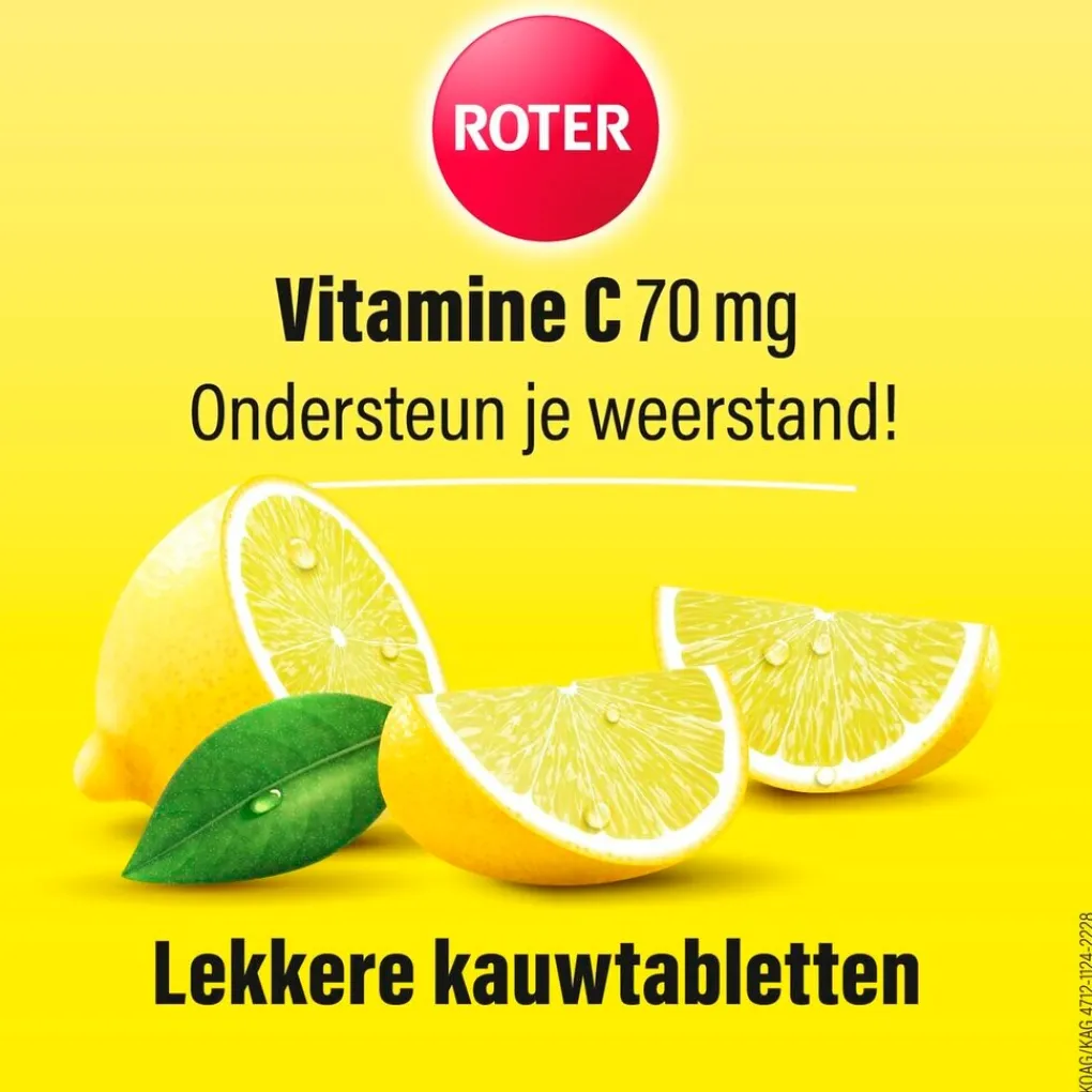 Roter Vitamines|Weerstand En Of Energie>Vitamine C 70mg Citroen Kauwtabletten