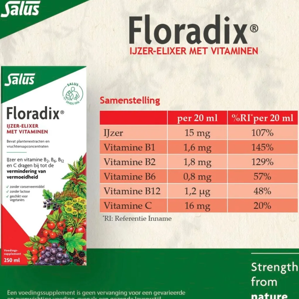 Floradix Mineralen>Salus Vloeibaar IJzer-Elixer