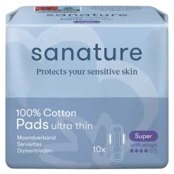 Sanature Maandverband>100% Katoenen Super Maandverband