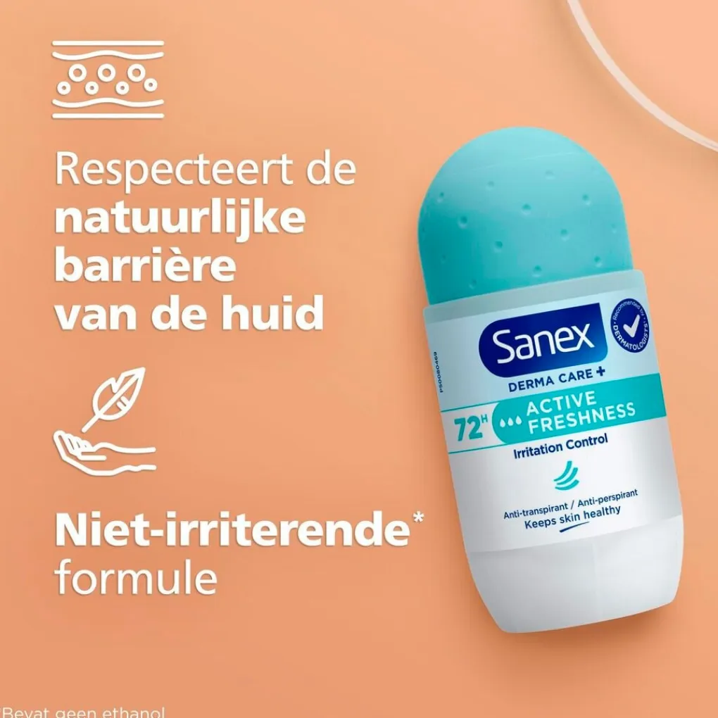 Sanex Deoroller>Derma Care+ Active Freshness 72h Antitranspirant Deodorant Roller