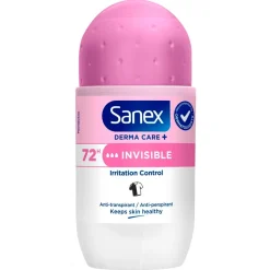 Sanex Deoroller>Derma Care+ Invisible 72h Antitranspirant Deodorant Roller