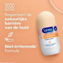 Sanex Deoroller>Derma Care+ Sensitive 72h Antitranspirant Deodorant Roller