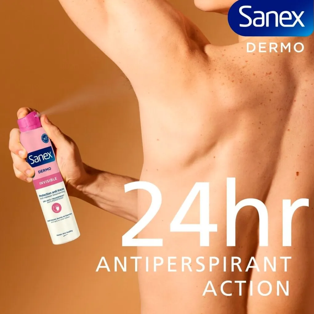 Sanex Deospray>Dermo Invisible 24-Uur Antitranspirant Spray