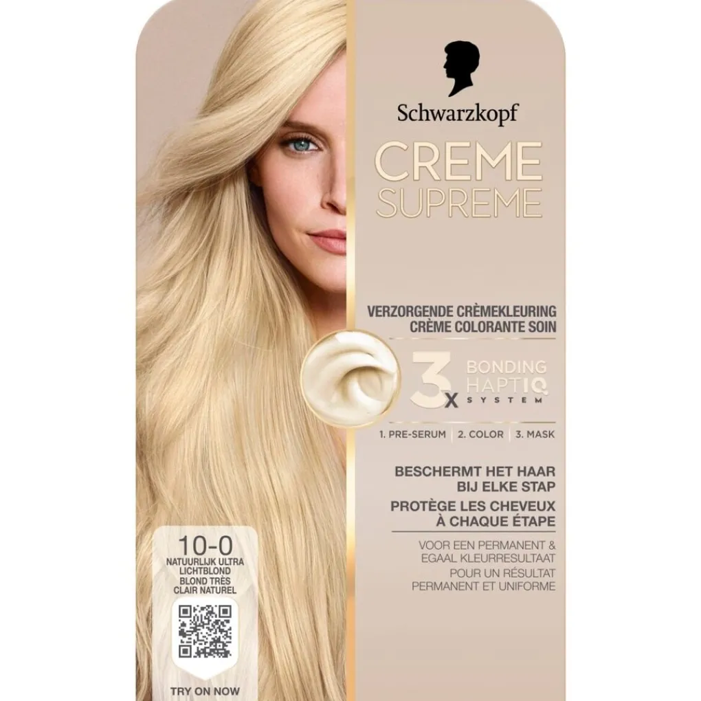 Schwarzkopf creme supreme Haarverf>10-0 Natuurlijk Ultra Lichtblond Verzorgende Crèmekleuring