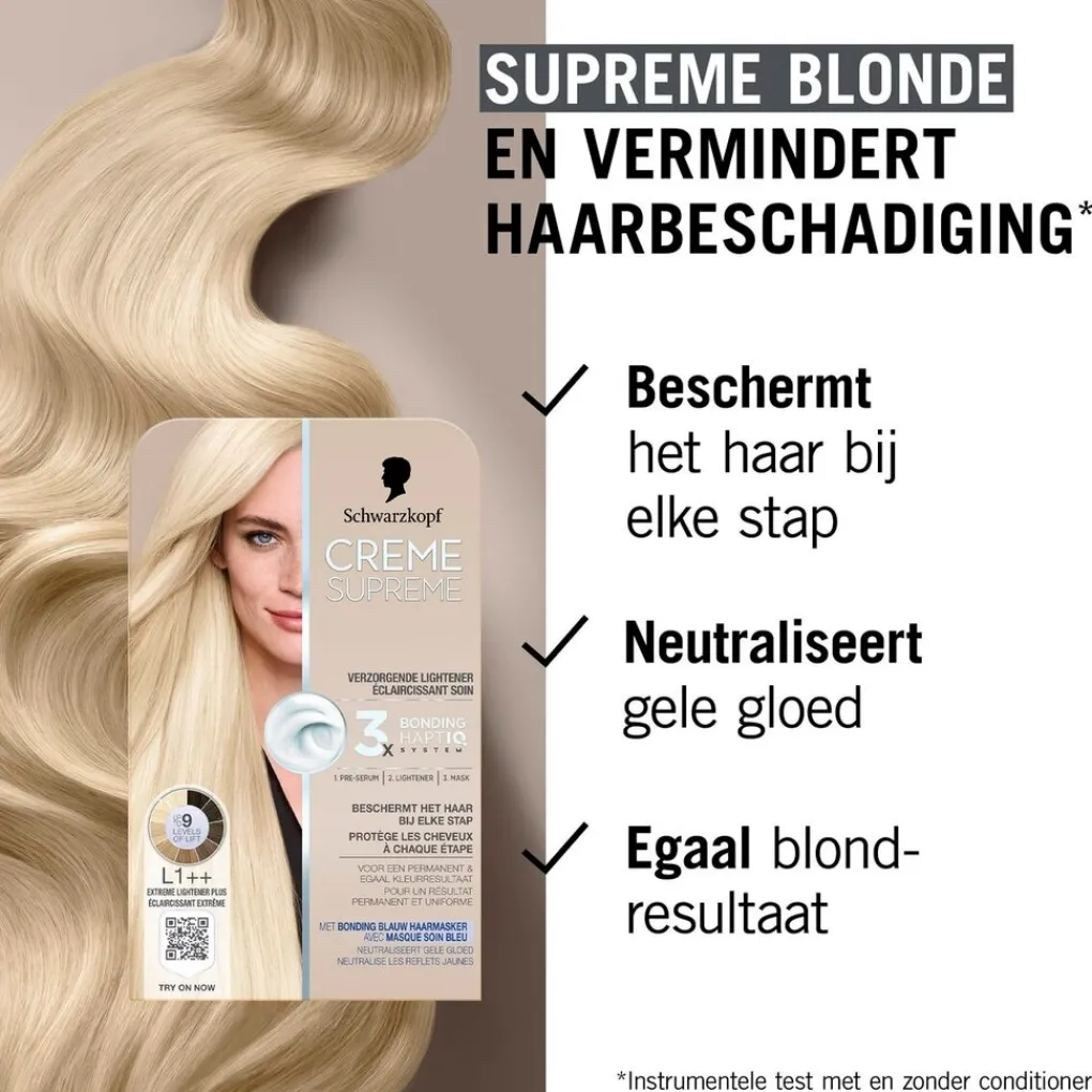 Schwarzkopf creme supreme Haarverf>L1++ Verzorgende Lightener