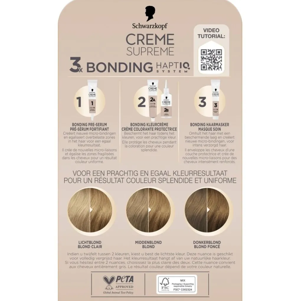 Schwarzkopf creme supreme Haarverf>8-0 Natuurlijk Blond Verzorgende Crèmekleuring