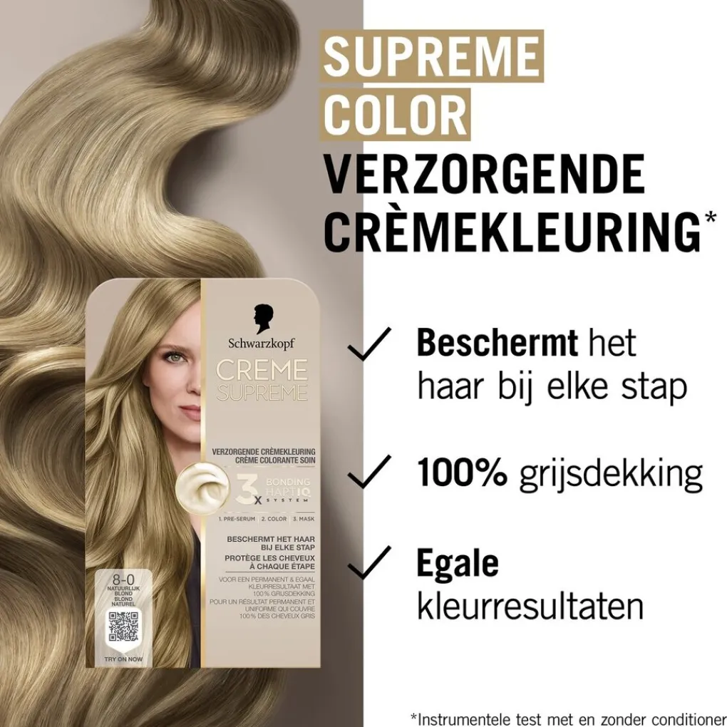 Schwarzkopf creme supreme Haarverf>8-0 Natuurlijk Blond Verzorgende Crèmekleuring