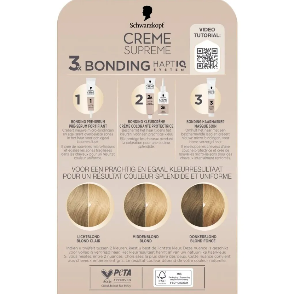 Schwarzkopf creme supreme Haarverf>9-0 Natuurlijk Lichtblond Verzorgende Crèmekleuring