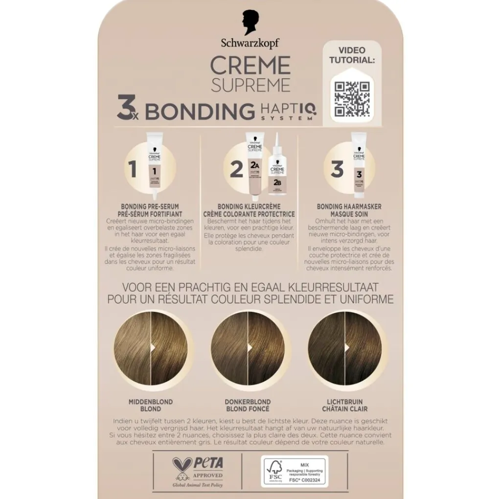 Schwarzkopf creme supreme Haarverf>7-0 Natuurlijk Donkerblond Verzorgende Crèmekleuring