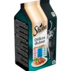 Sheba Diervoeding>Délices du Jour in Saus met Zalm, Tonijn & Forel Maaltijdzakjes Kattenvoer