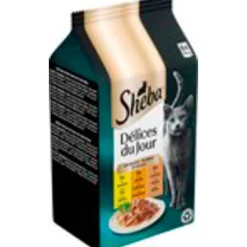 Sheba Diervoeding>Délices du Jour in Saus met Kip, Kalkoen en Eend Maaltijdzakjes Kattenvoer