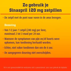 Sinaspril Pijn>Paracetamol 240mg Zetpillen